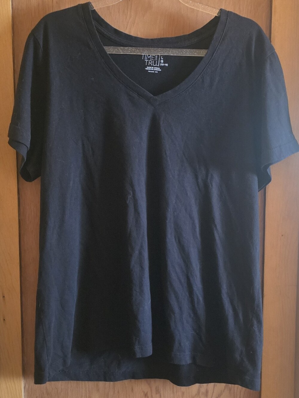 Time and tru new no tags Womens large black v neck tshirt